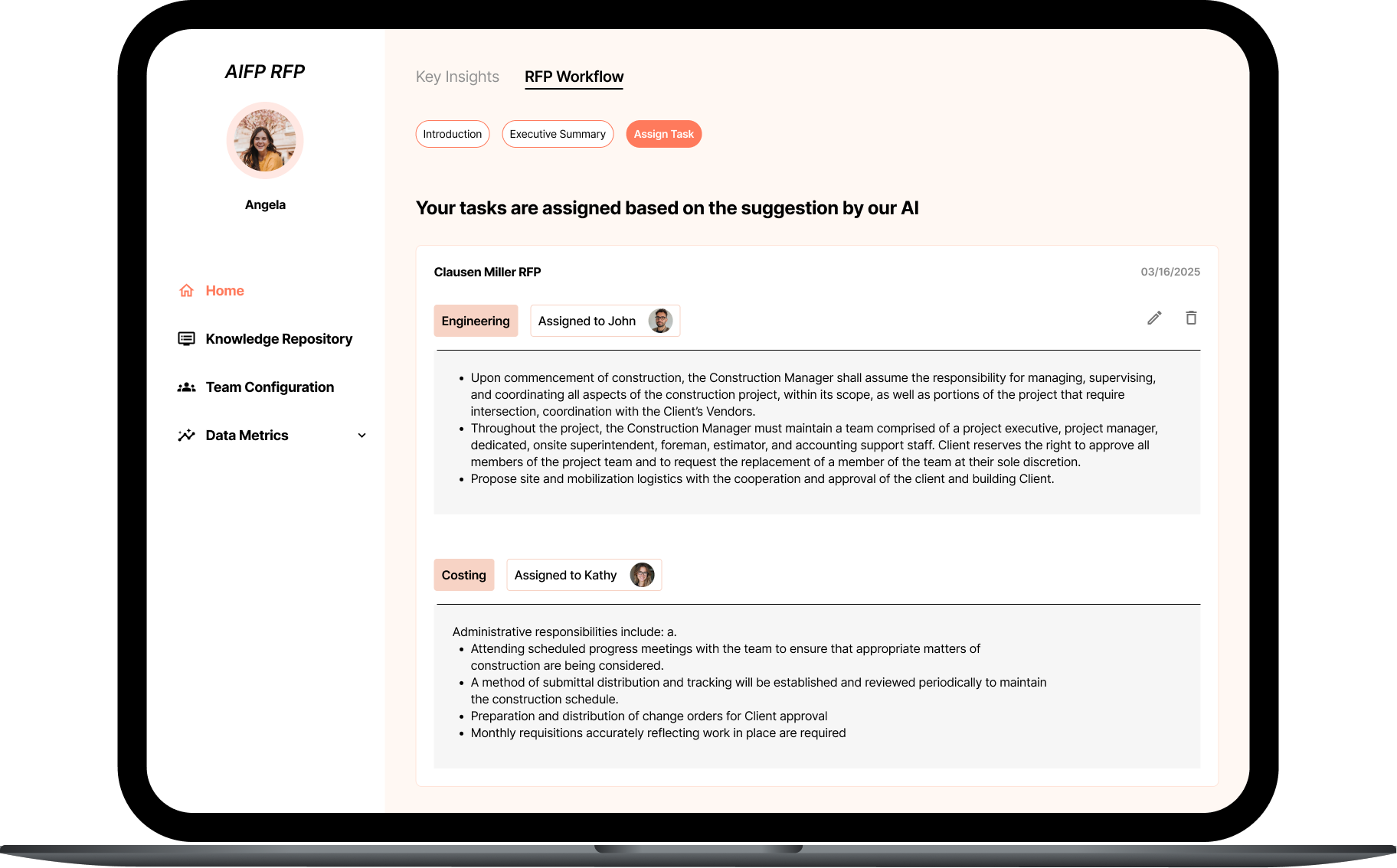 AiFP Dashboard Interface